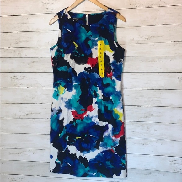 NWT Blue/white/black print dress - Picture 1 of 5